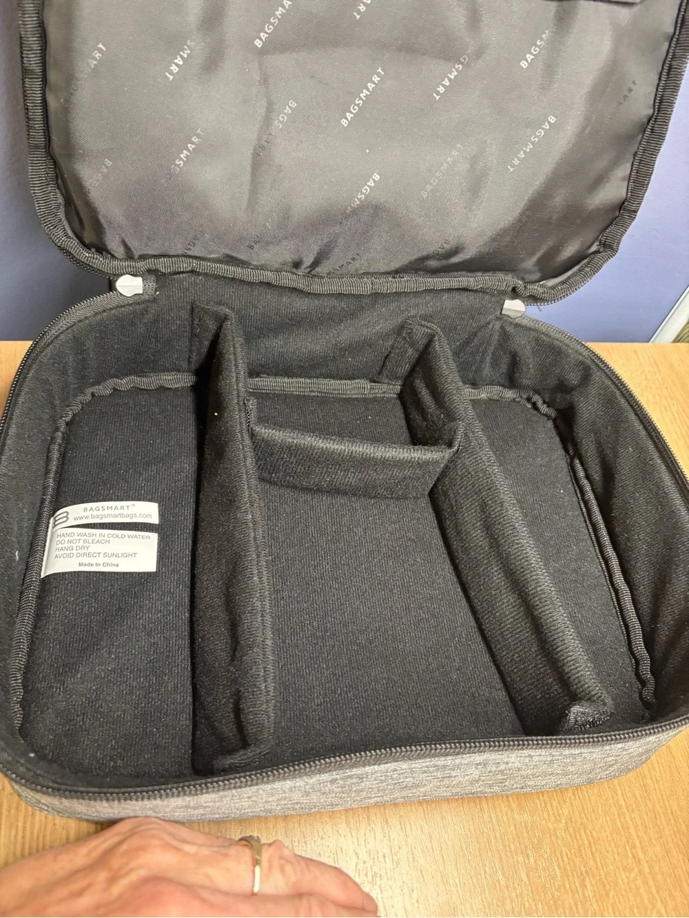 Black and Gray Tablet Accessory Organizer Case with Elastic Slots